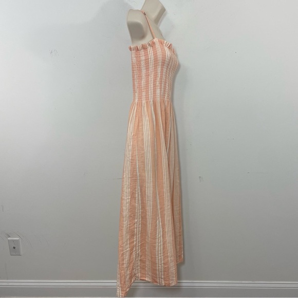 FAHERTY Dress Cotton Gauze Lakeview Smocked Sundress Size Small Striped midi - Picture 6 of 10